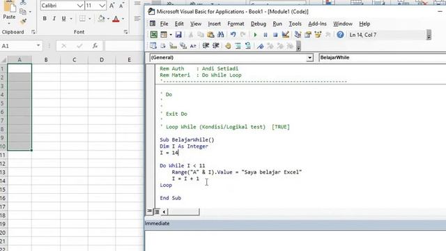 Materi VBA Dasar #8 : Pengulangan Do While Loop смотреть онлайн