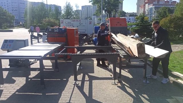 Бревнопильный станок Триумф 16П480 + Многопильный станок 20П-АВТО – Обработка Бревен до 470 мм! смотреть онлайн