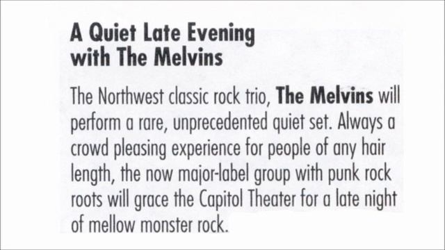 Melvins quiet show Capitol Theater Olympia 1994 смотреть онлайн