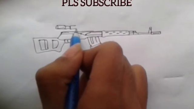How to draw SVD dragunov sniper rifle | How to draw a gun смотреть онлайн