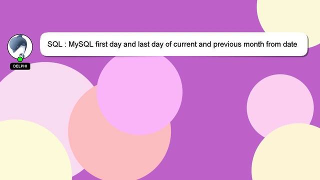 SQL : MySQL first day and last day of current and previous month from date (no timestamp) смотреть онлайн