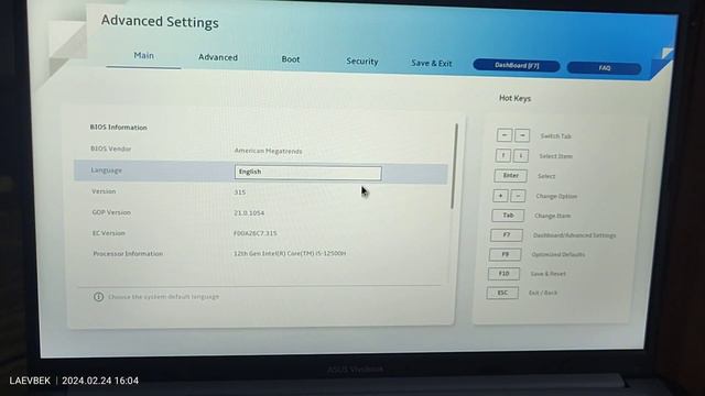 Ноутбук Asus не видит SSD  при установке WINDOWS 10и11