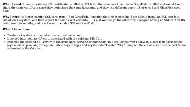 Export SSL Cert from IIS and import into GlassFish keystore смотреть онлайн