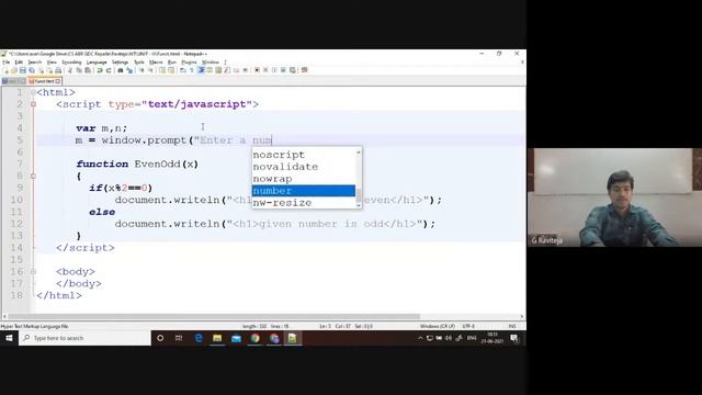 Sri ABR GDC, Repalle - Web Technologies - 17 - Java Script - Functions & Arrays смотреть онлайн