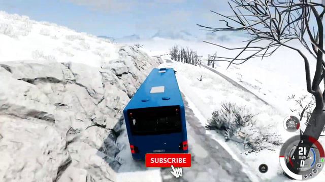 BeamNG Drive - Mercedes-Benz Citaro Bus Snowfall Mod BeamNG Drive Gameplay With Thrustmaster T300 смотреть онлайн