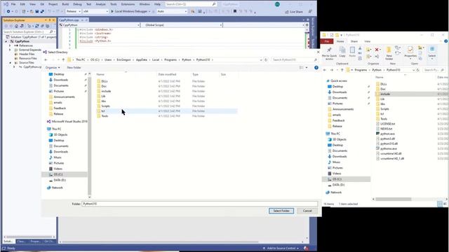 Calling Python From C++ Using Visual Studio смотреть онлайн
