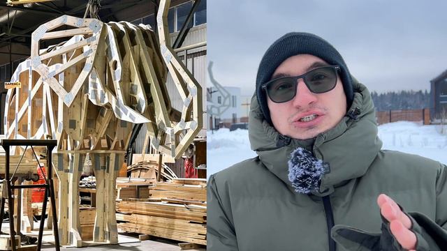 Такого никто не делал! Собрали огромного слона из деревянных ферм на МЗП смотреть онлайн