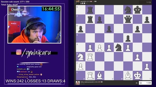 Queenless Hikaru Crosses 2300!! | Botez Gambit Speedrun 40 смотреть онлайн