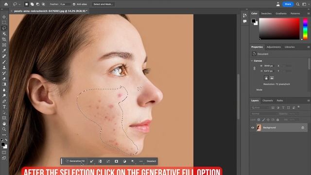 ONE CLICK SKIN RETOUCH IN PHOTOSHOP - GENERATIVE FILL смотреть онлайн