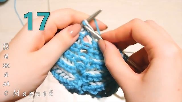Снуд в 2 оборота "Морозные узоры" Бриошь спицами // Brioche Stitch смотреть онлайн