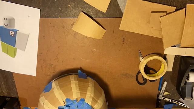 Time-lapse: Cardboard Roblox/LEGO Head from a Mixing Bowl Form смотреть онлайн