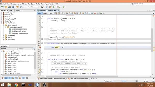Calculator by using combobox in java смотреть онлайн