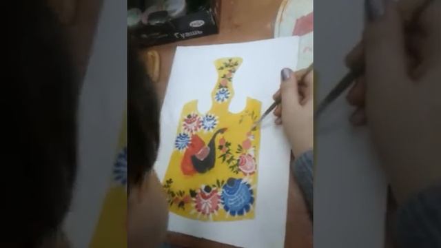 Городецкая роспись. Художественная школа. 2 класс. Работа в классе. смотреть онлайн