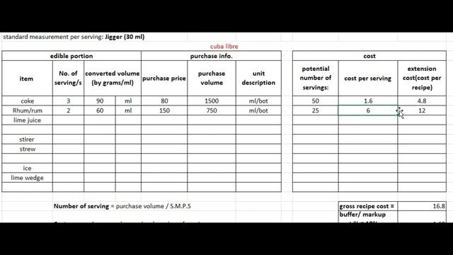 BEVERAGE COSTING - TEMPLATE 1 смотреть онлайн