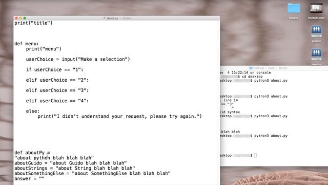 Our AboutPy Program: text-based menu with Functions смотреть онлайн