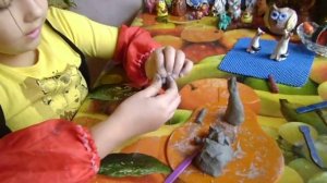 Лепка из глины. Лепка кошечки. Урок 2