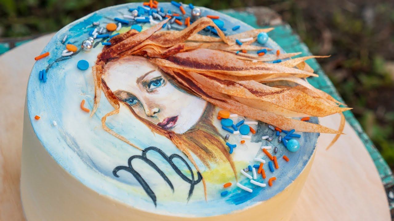 Торт "Дева". Рисуем на творожном ганаше- Я - ТОРТодел! смотреть онлайн