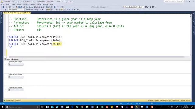 SDU Tools 54 Is Leap Year using T-SQL смотреть онлайн