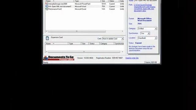 Open XML support on Palm Treo 680 with Dataviz DocumentsToGo смотреть онлайн