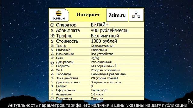 Билайн интернет 400 анлим от ИМ 7sim.ru смотреть онлайн