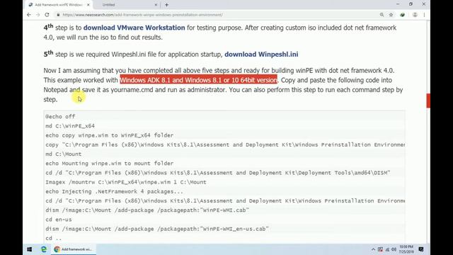 Add net framework in winPE Windows Preinstallation Environment part 1 смотреть онлайн