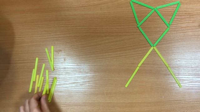 Конструирование из счётных палочек "Котик" смотреть онлайн