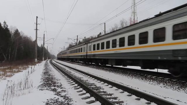Электропоезд ЭД4МКУ-0153 ЦППК платформа Башкино 30.01.2020 смотреть онлайн