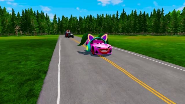 Giant Acid, Ghost, Pumpkin, Pits Vs Huge & Tiny Lightning McQueen From PIXAR CARS! BeamNG Drive смотреть онлайн