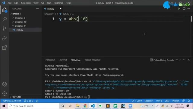 abs() Function in Python | Use of abs() function in Python | Python for Beginners | CodeMode смотреть онлайн