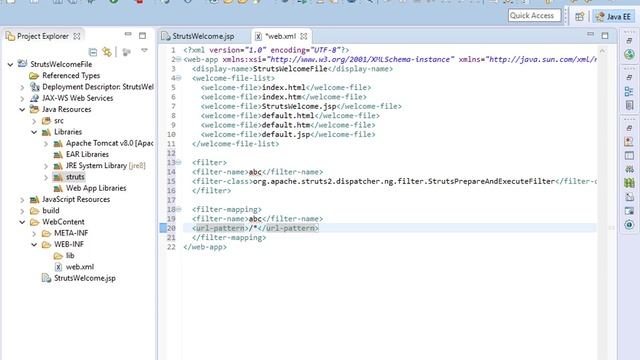 Struts Welcome Example using eclipse part 1 смотреть онлайн