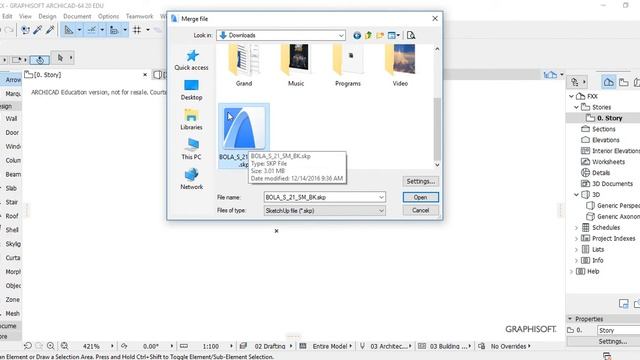 Import sketchup In ArchiCAD смотреть онлайн