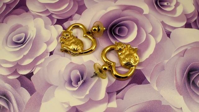 Винтажные серьги-гвоздики "Милые котейки" (Avon США) смотреть онлайн