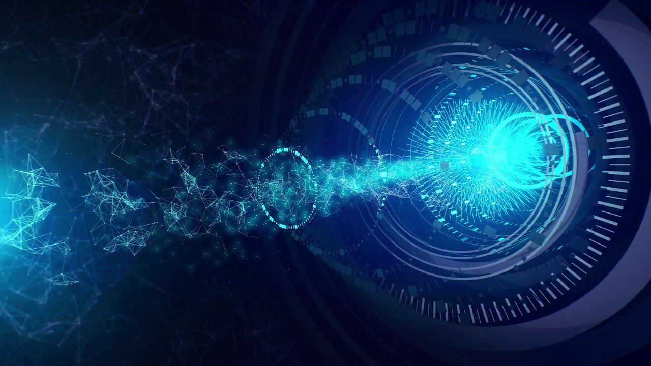 Анимированный абстрактный геометрический  хай-тек фон: Портал