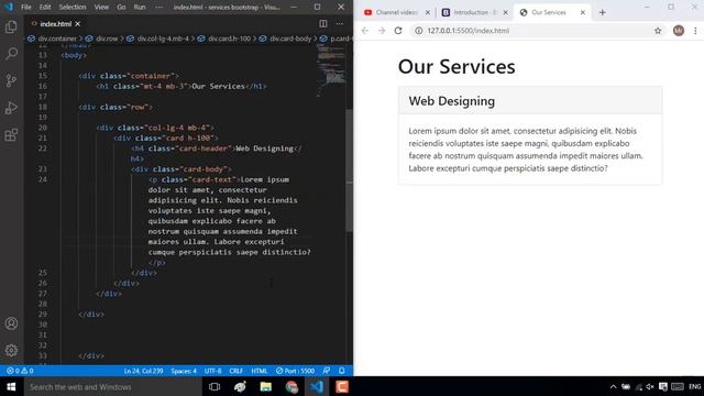 Our Services Section Using Bootstrap | Web Designing Tutorials смотреть онлайн