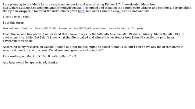 Installing Python wrapper for METIS: Cannot locate METIS_DLL shared library смотреть онлайн
