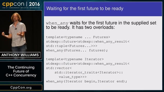 CppCon 2016: Anthony Williams “The Continuing Future of C++ Concurrency" смотреть онлайн