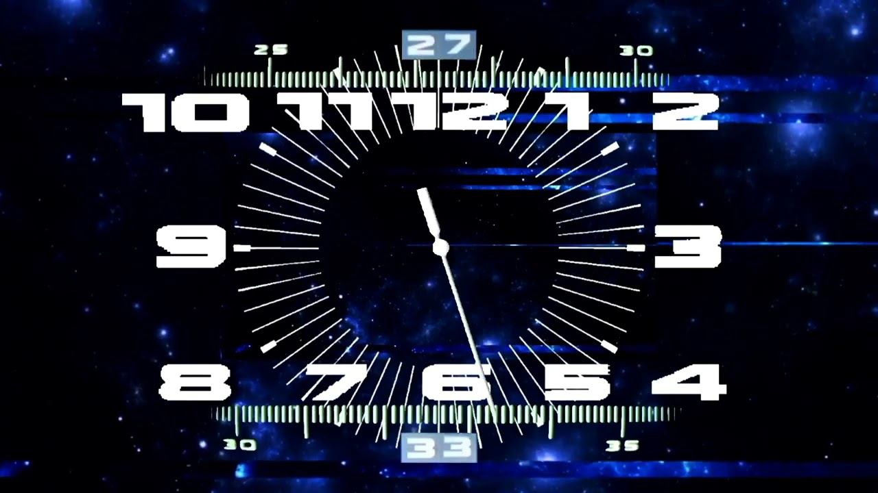 Трёхминутный ремикс вечерних часов Первого канала на фоне космических часов смотреть онлайн