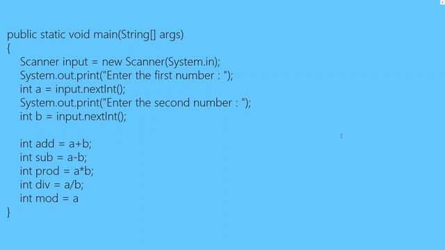 C01P003 | Arithmetic operations code in Java смотреть онлайн