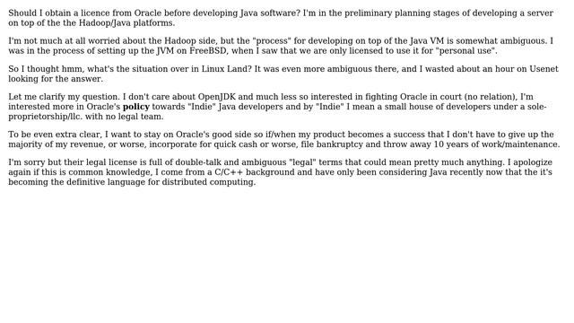 Software Engineering: Should I obtain a licence from Oracle before developing Java software? смотреть онлайн