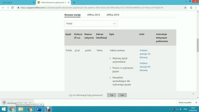 MS OFFICE WORD Jak Zmienić Język Na Polski