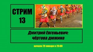 Стрим #13 «Дмитрий Евгеньевич: чёртова дюжина»