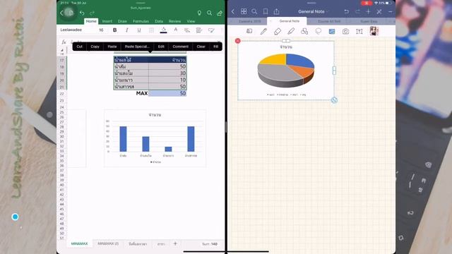 การใช้ฟังก์ชัน Chart ใน Excel On iPad และ GoodNotes EP.03 | Learnandsharebyrutai смотреть онлайн