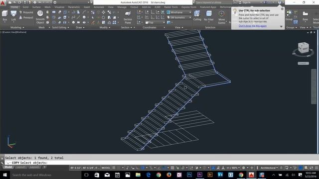 Autocad Tutorial how to create 3d Stairs смотреть онлайн