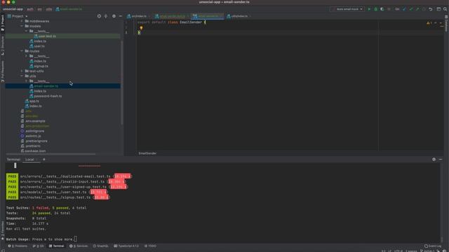 Coding the EmailSender singleton class: Building a microservices-based NodeJS and React app #027 смотреть онлайн