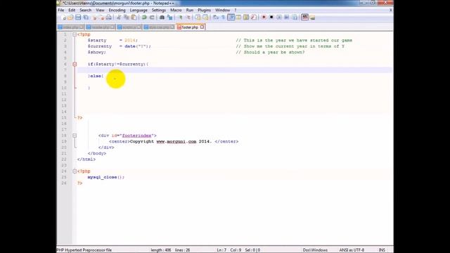 Part23 Adding a smart copyright notice in the footer смотреть онлайн