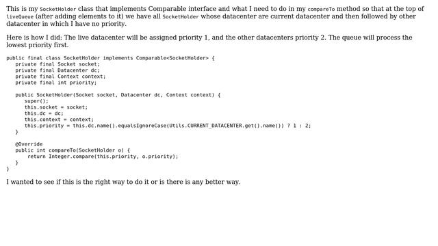 Code Review: Setup ordering in priority blocking queue смотреть онлайн