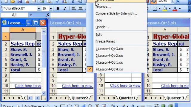 Excel 2003 Tutorial Organizing a Workspace Microsoft Training Lesson 15.4 смотреть онлайн