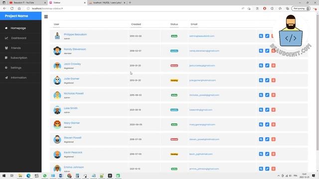 Fenêtres modales Bootstrap et pagination AJAX