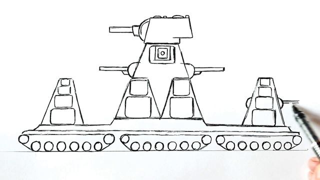 Как нарисовать Танк КВ-44 | Ахадов Эльнур смотреть онлайн