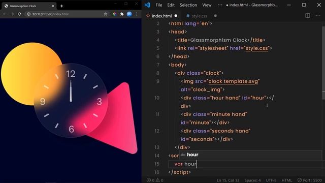 Glassmorphism Analog Clock | HTML, CSS and JS смотреть онлайн
